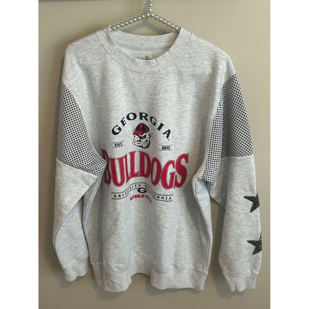 Gameday Couture Women’s Georgia Bulldogs Rhinestud Star Sleeve Sweatshirt M